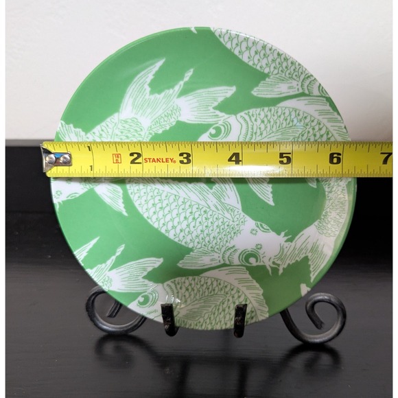 Vintage Fitz & Floyd FF Dessert Plates Koi Fish Tangerine (2) Green‎ (2) - Picture 8 of 9